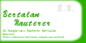 bertalan mauterer business card
